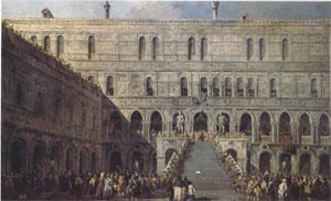 Francesco Guardi The Coronation of the Doge on the Staircase of the Giants at the Ducal Palace (mk05) oil painting image